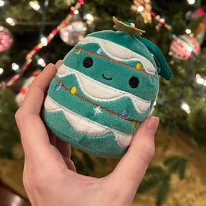 2023 Squishmallow 3.5" Johann Christmas Tree Holiday Tree Clip Plush Keychain